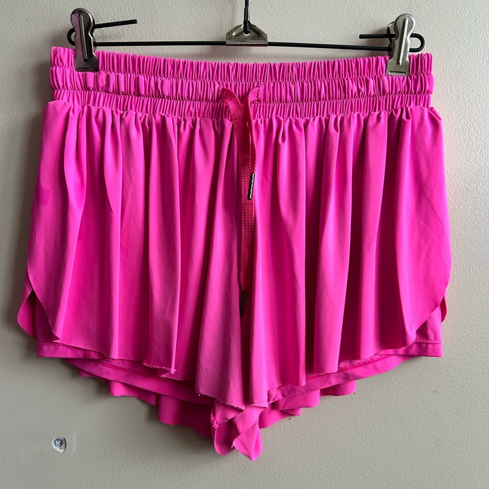Blaosn Women’s Hot Pink Butterfly Workout Shorts S